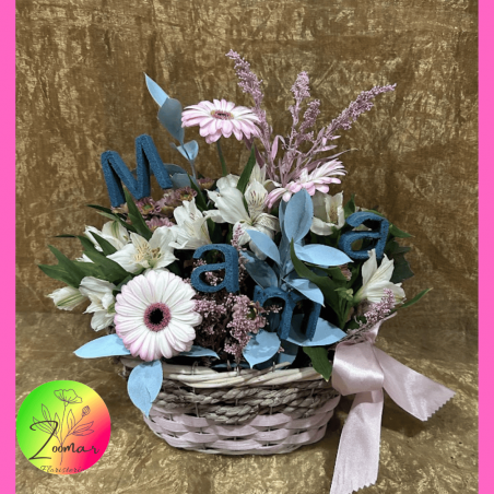 👜​bolso con flores especial dia de la madre.