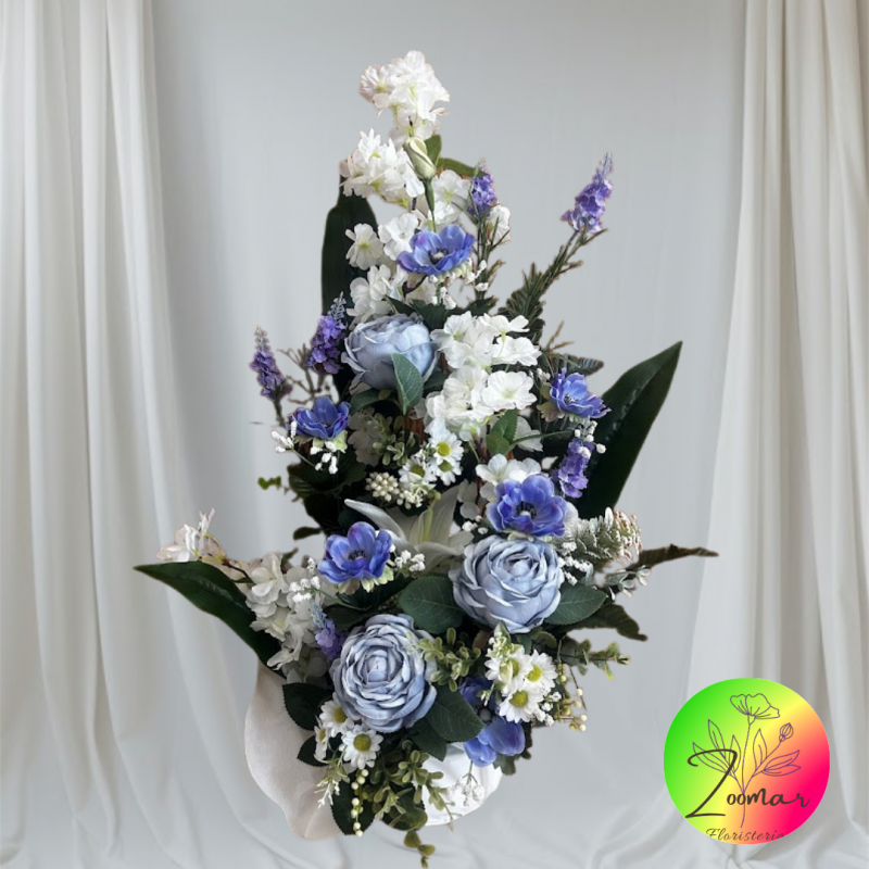 Centro artificial en tonos blancos y azules. Envios a toda España en 24/48h