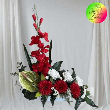 centro para nicho en forma de L en tonos rojos. envíos a toda España